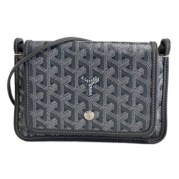 38004275 1 Goyard Plume Pouch Wallet Shoulder Bag Gray White Leather