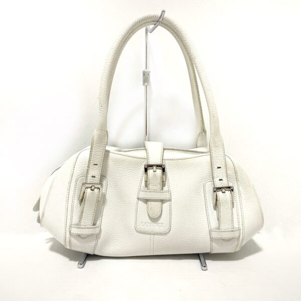 38004941 1 Loewe Senda Shoulder Bag Leather White