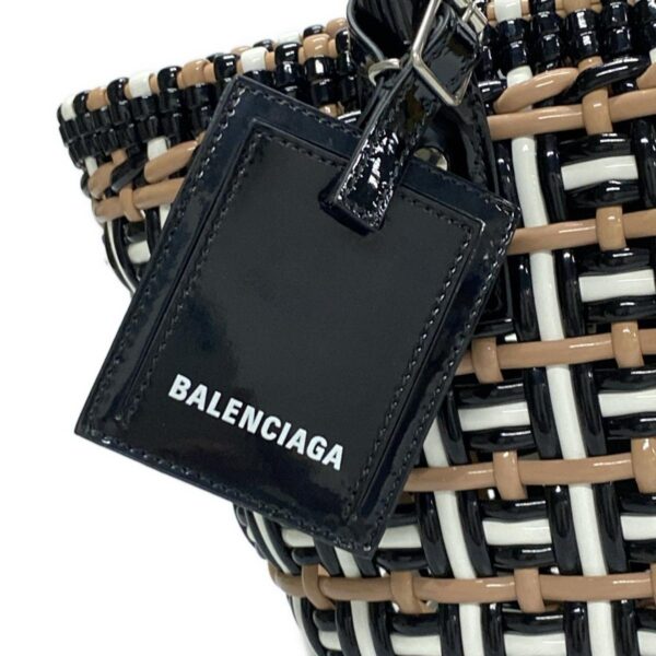 38004961 17 Balenciaga Bistro XS Basket Tote Bag Cotton Black Beige White