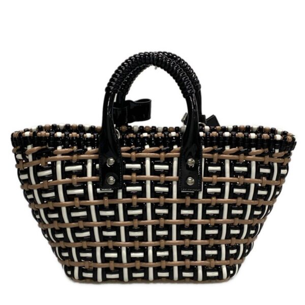 38004961 3 Balenciaga Bistro XS Basket Tote Bag Cotton Black Beige White