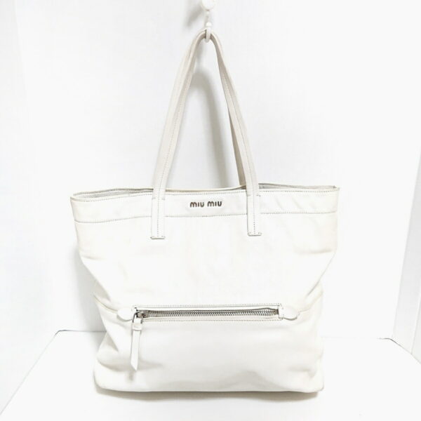 38005165 1 Miu Miu Tote Bag White Leather