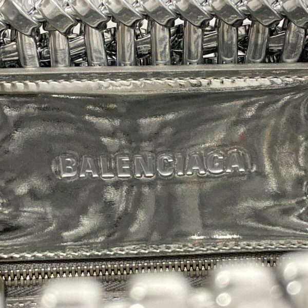 38005672 12 Balenciaga Bistro XS Basket Tote Bag Cotton Silver