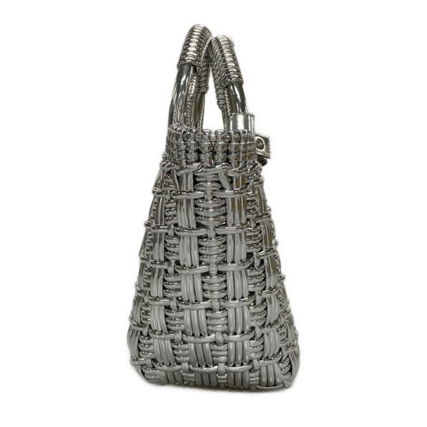 38005672 4 Balenciaga Bistro XS Basket Tote Bag Cotton Silver