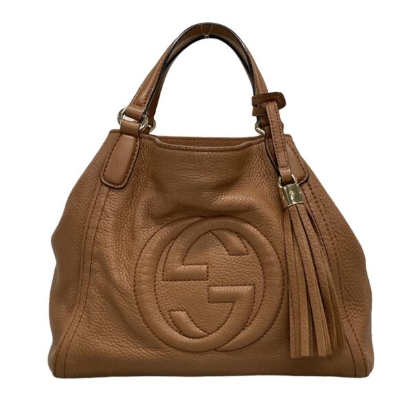 38005817 1 Gucci Soho Tote Bag Leather Brown