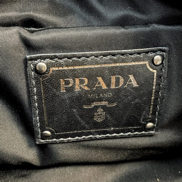 38006590 8 Prada Tesuto Double Handbag Leather Dark Gray Black