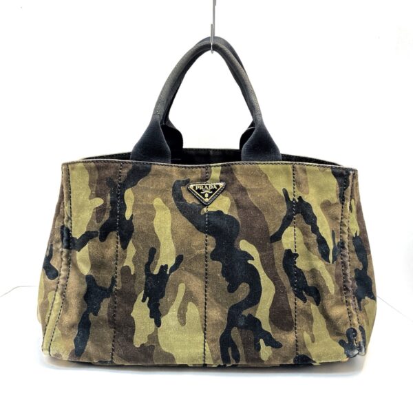 38008240 1 Prada Canapa Tote Bag Camouflage Pattern Khaki Black Multi