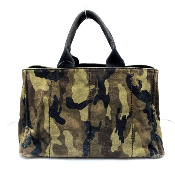 38008240 3 Prada Canapa Tote Bag Camouflage Pattern Khaki Black Multi