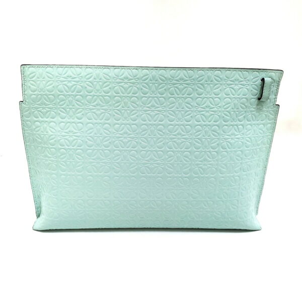 38008322 3 Loewe T Pouch Repeat Clutch Bag Embossed Leather Green