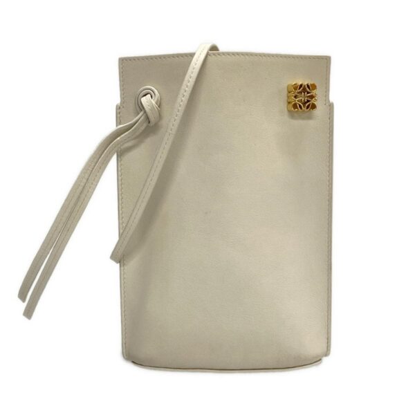 38010300 1 Loewe Dice Pocket Shoulder Bag Leather Ivory