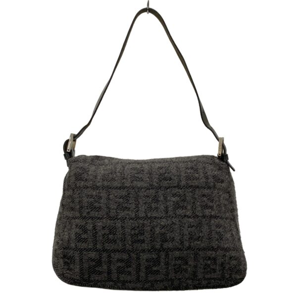 38010381 3 Fendi Mamma Bucket Zucca Pattern Wool Leather Black