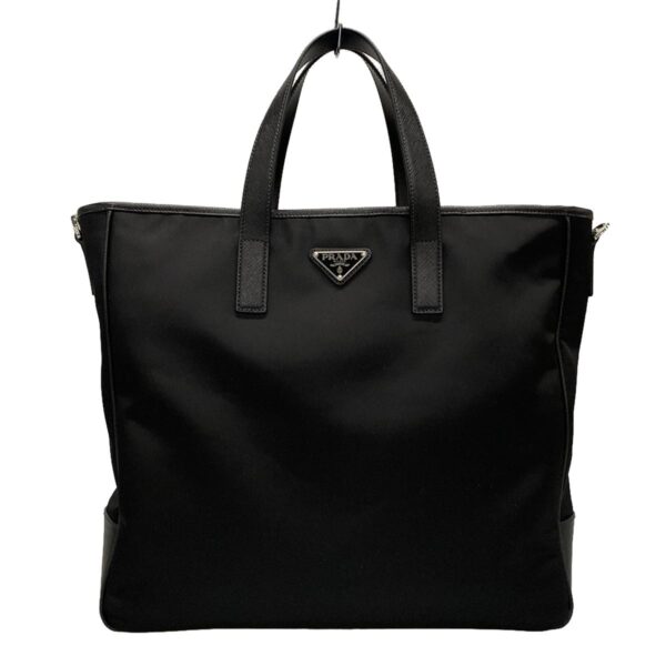 38010849 1 Prada Handbag Re Nylon Leather Black