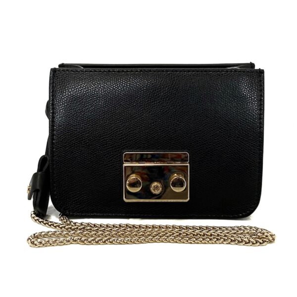 38011398 1 Furla Metropolis Shoulder Bag Chain Shoulder Leather Black