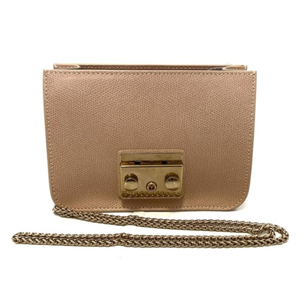 38011399 1 Furla Metropolis Shoulder Bag Chain Shoulder Leather Beige