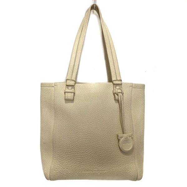 38011466 1 Salvatore Ferragamo Gancini Tote Bag Leather Ivory