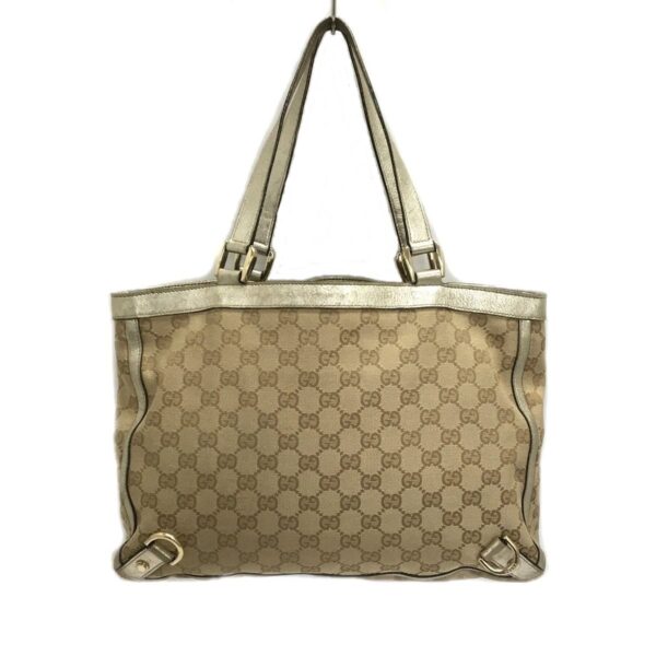 38012562 3 Gucci Abby GG Pattern Tote Bag Leather Beige Brown