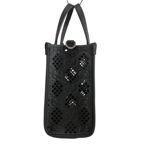 38014068 4 Gucci Small Tote Bag Diamond Cutout Leather Black