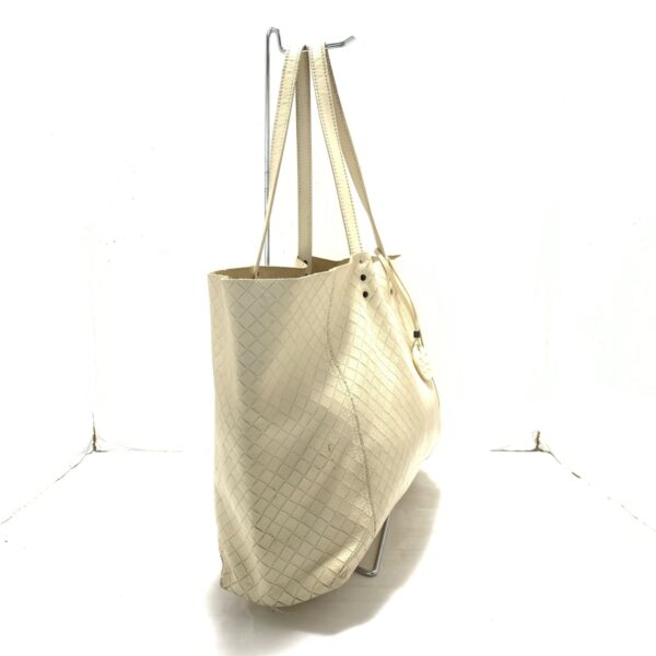 38015903 2 Bottega Veneta Intreccio Mirage Tote Bag Embossed Leather Ivory