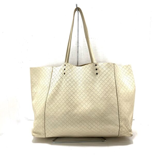 38015903 3 Bottega Veneta Intreccio Mirage Tote Bag Embossed Leather Ivory