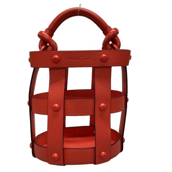 38018442 20 Salvatore Ferragamo Cage Bag Handbag Drawstring Leather Red