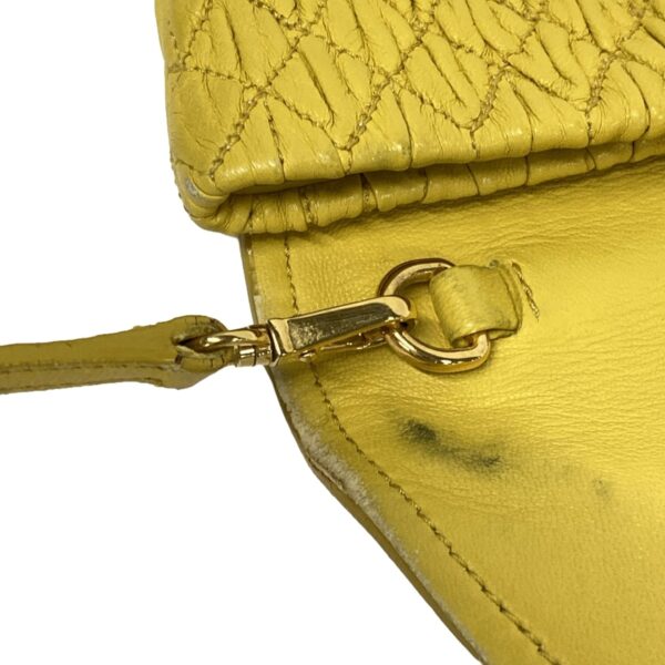 38019192 15 Miu Miu Matelasse Shoulder Bag Rhinestone Yellow Leather