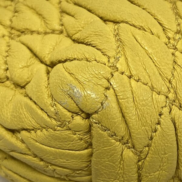 38019192 6 Miu Miu Matelasse Shoulder Bag Rhinestone Yellow Leather