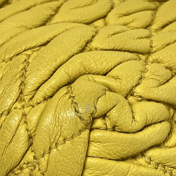 38019192 9 Miu Miu Matelasse Shoulder Bag Rhinestone Yellow Leather