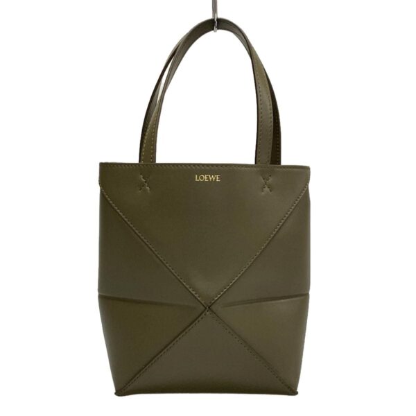 38019888 1 Loewe Puzzle Fold Mini Tote Bag Leather Khaki