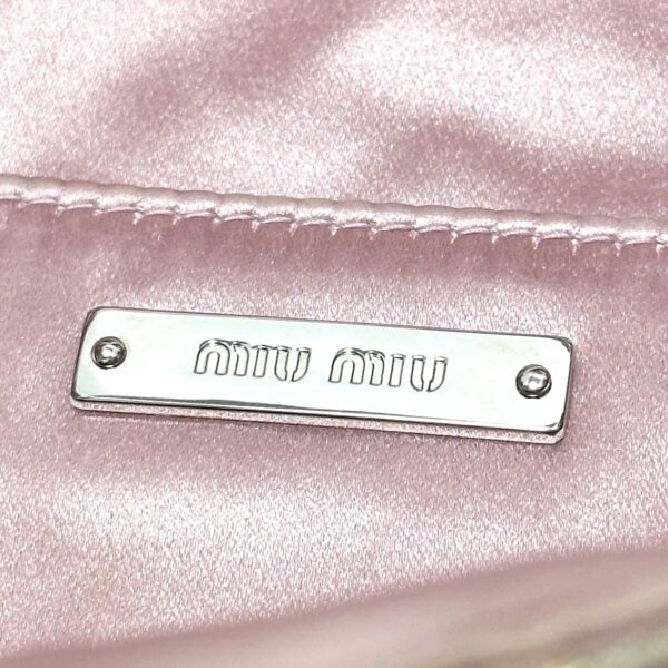 38020129 8 Miumiu Shoulder Bag Drawstring Pink Beige Leather