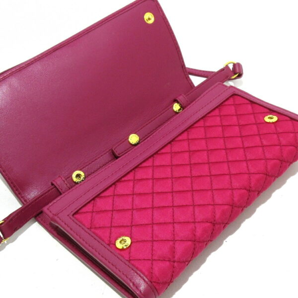 38020740 3 Prada Wallet Shoulder Wallet Quilted Leather Ibisco Pink