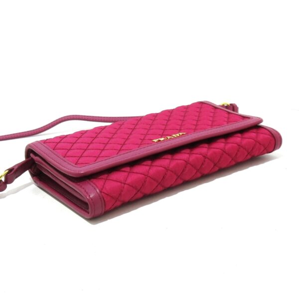 38020740 8 Prada Wallet Shoulder Wallet Quilted Leather Ibisco Pink