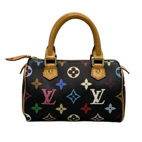 38021473 1 Louis Vuitton Mini Speedy Handbag Leather Noir