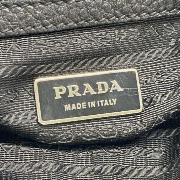 38022861 11 Prada Logo Shoulder Bag Leather Black