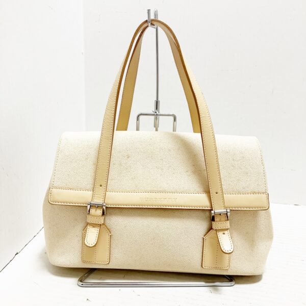 38023227 1 Burberry Handbag Leather Ivory Beige