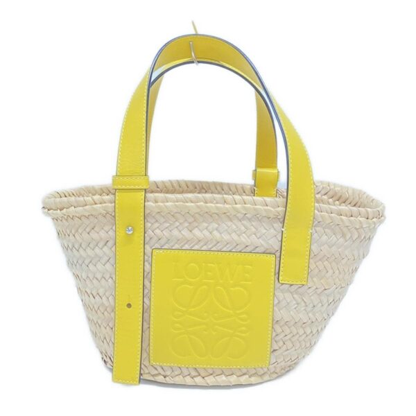 38029135 1 Loewe Basket Tote Bag Leather Beige Yellow