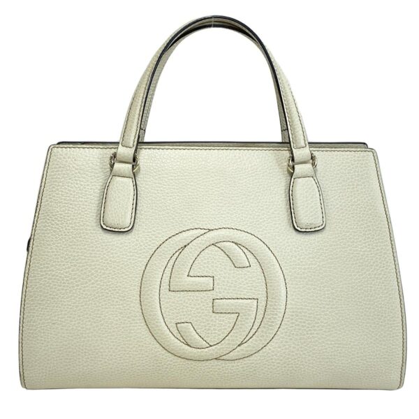 38029268 1 Gucci Soho Handbag Leather Ivory