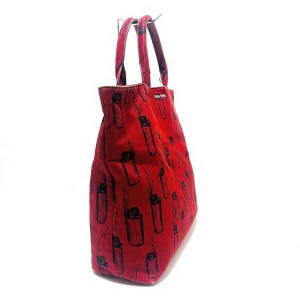 38033930 2 Miu Miu Tote Bag Lighter Pattern Red Black Leather