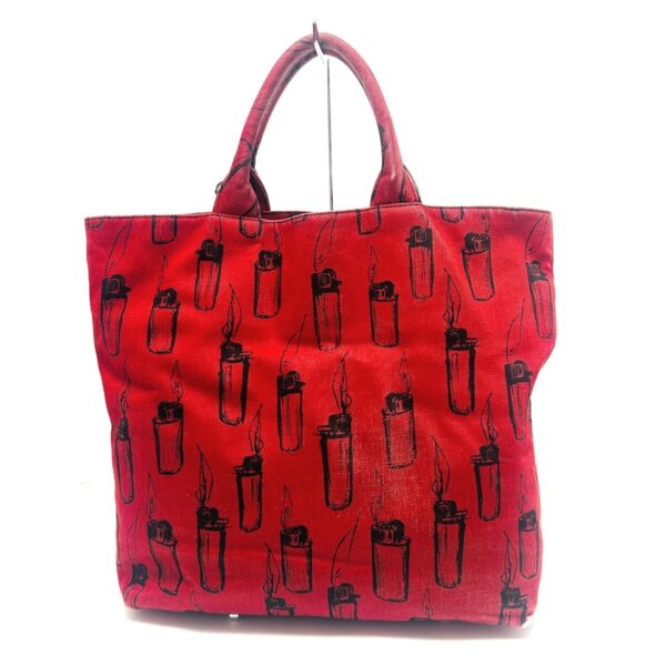 38033930 3 Miu Miu Tote Bag Lighter Pattern Red Black Leather