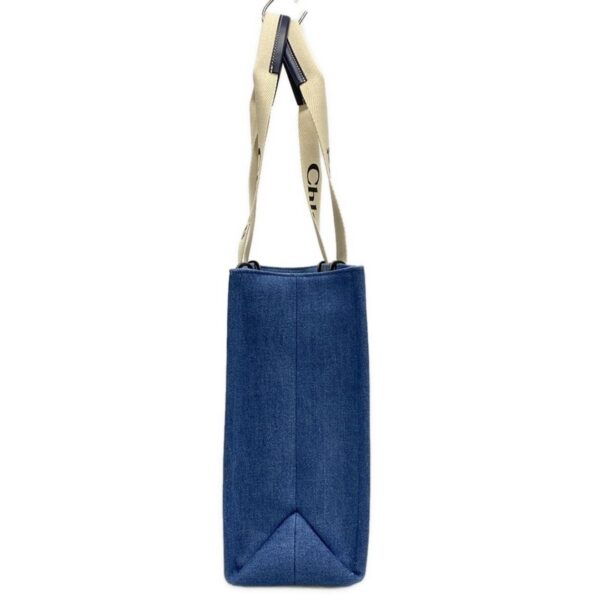 38034192 4 Chloe Woody Medium Tote Bag Leather Blue White Navy