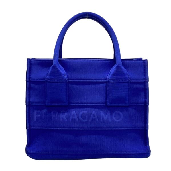 38034193 1 Salvatore Ferragamo Small Beachwear Tote Bag Grosgrain Blue