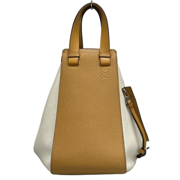 38036878 1 Loewe Hammock Medium Handbag Bicolor Leather Light Brown Ivory