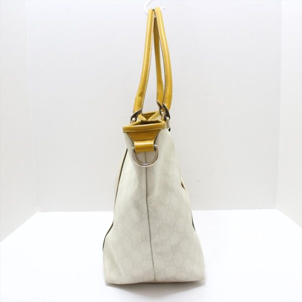 38037182 2 Gucci GG Plus GG Supreme Tote Bag Leather Ivory Light Gray Yellow