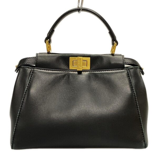 38038518 1 Fendi Peekaboo Iconic Small Handbag Leather Black