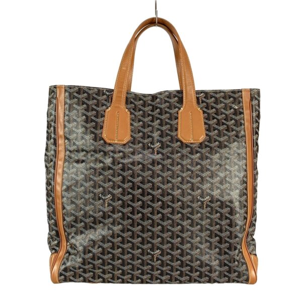 38038839 1 Goyard Sac Voltaire Tote Bag Black Brown White Leather