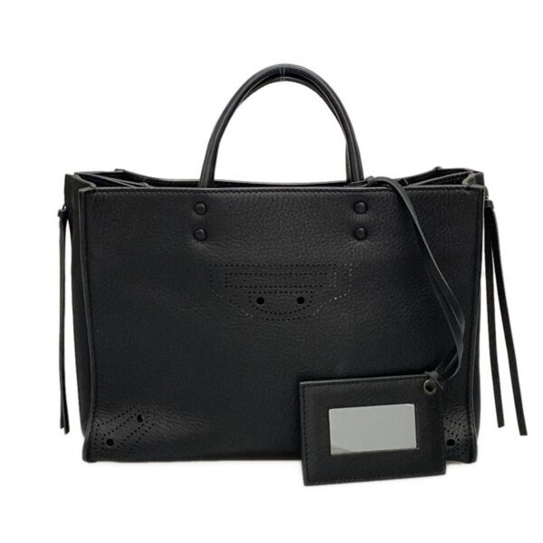 38039112 1 Balenciaga Paper The Blackout Tote Bag Leather Black