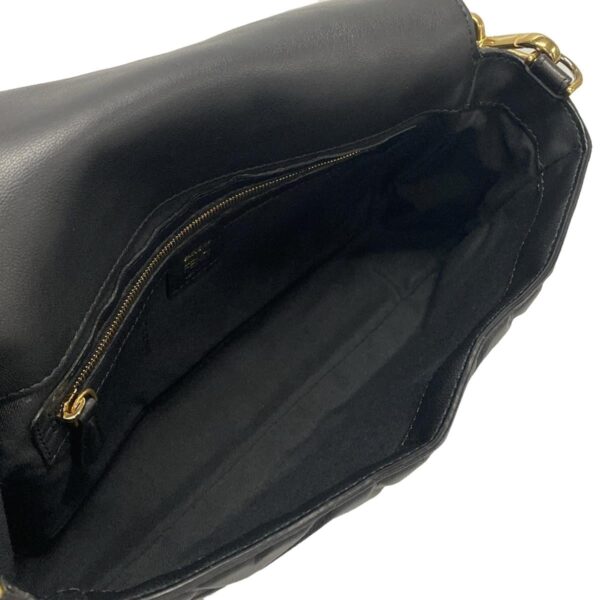 38040211 10 Fendi Mamma Bucket Handbag Embossed Leather Black