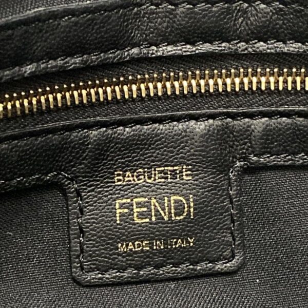 38040211 12 Fendi Mamma Bucket Handbag Embossed Leather Black