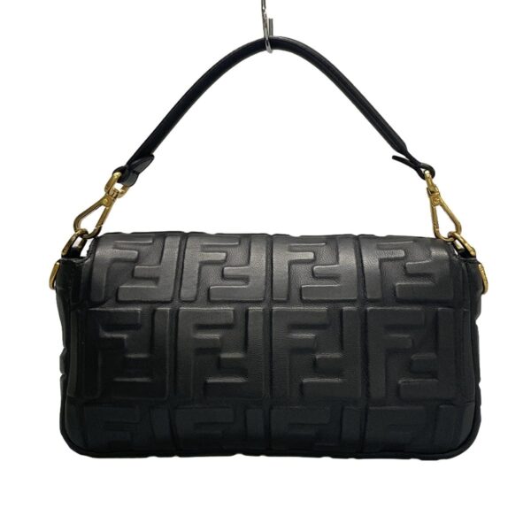 38040211 3 Fendi Mamma Bucket Handbag Embossed Leather Black