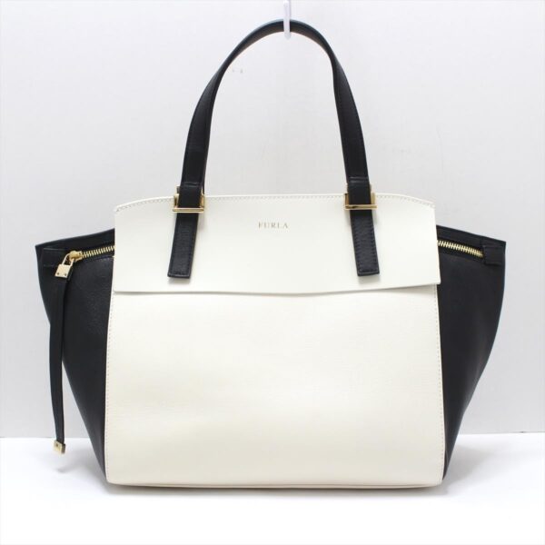 38053551 1 Furla Handbag Leather White Black