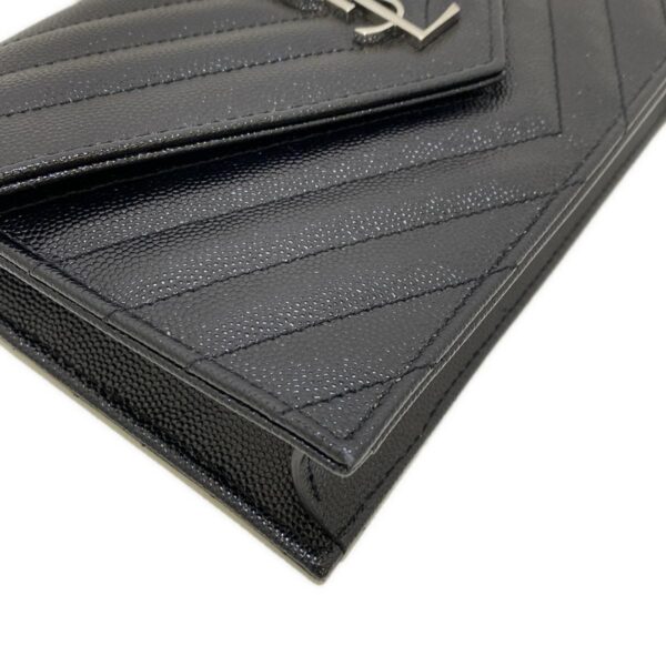 38060693 10 Saint Laurent Monogram Envelope Wallet Chain Wallet Leather Black