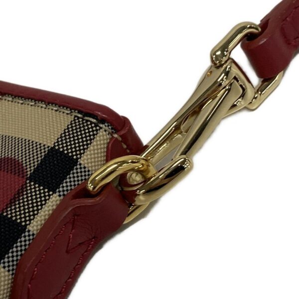 38060742 14 Burberry Shoulder Bag Check Pattern Heart Beige Black Multi